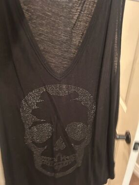Zadig & Voltaire Black Tank Top with Studded Skull